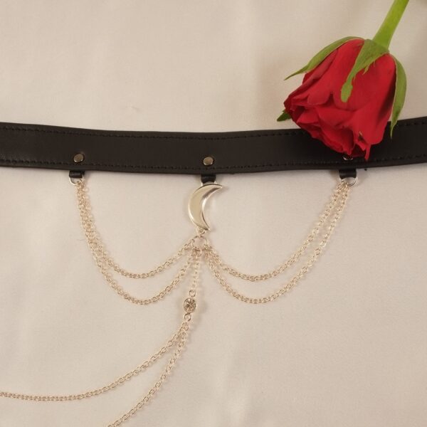 Collier Seins Cuir Lune non piercing Sylvie Monthulé