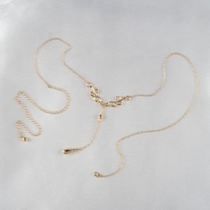 Emotion drop backside waist chain gold