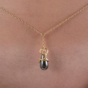 Secret passion hematite pearl waist chain gold