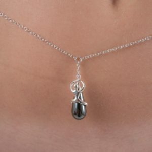 Secret Passion hematite pearl waist chain silver