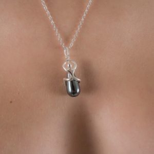 Secret Passion hematite pearl pendant silver