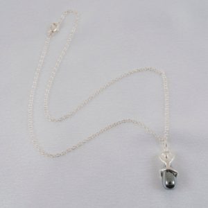 Secret Passion hematite pearl pendant silver