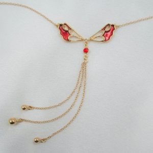 Schmuck-Taille-sexy-Hüften-Schmetterling-Gold-rot