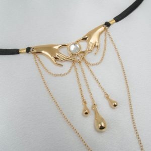 String-intim-Damen-Hand-streicheln-Gold-Kristall
