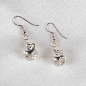 jewel-earrings-fruit-apple-silver