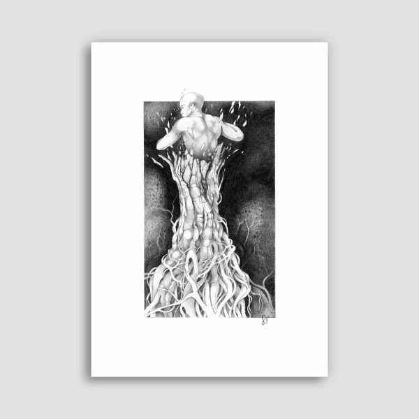 dessin-homme-explosant-ecorce-arbre