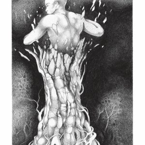 dessin-homme-explosant-ecorce-arbre