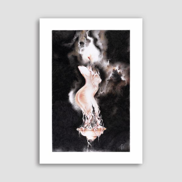print-dessin-corps-femme-bougie