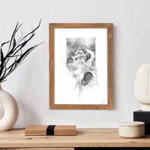 impression-dessin-surrealiste-visage-coquillage