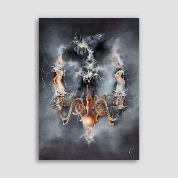 Druck-Ölgemälde-surrealistisch-nackte-Frauen-Kerzen