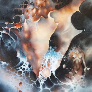 Druck-Kunstwerk-Gemälde-Muschel-hängend