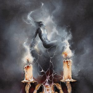 Druck-Gemälde-Kunst-Frau-Rauch-Erinnerung