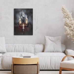 Druck-Gemälde-Kunst-Frau-Rauch-Erinnerung